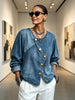 Brooke | Artisti Cozy Asymmetrical Denim Blouse