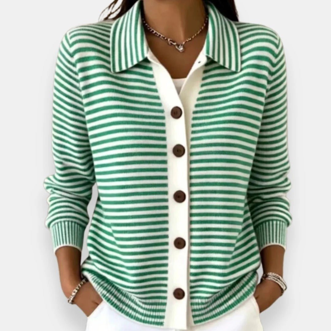 Erica | Striped Button Cardigan – Elezzia