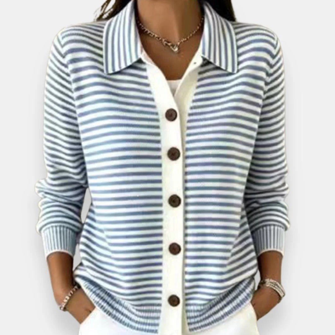 Erica | Striped Button Cardigan – Elezzia